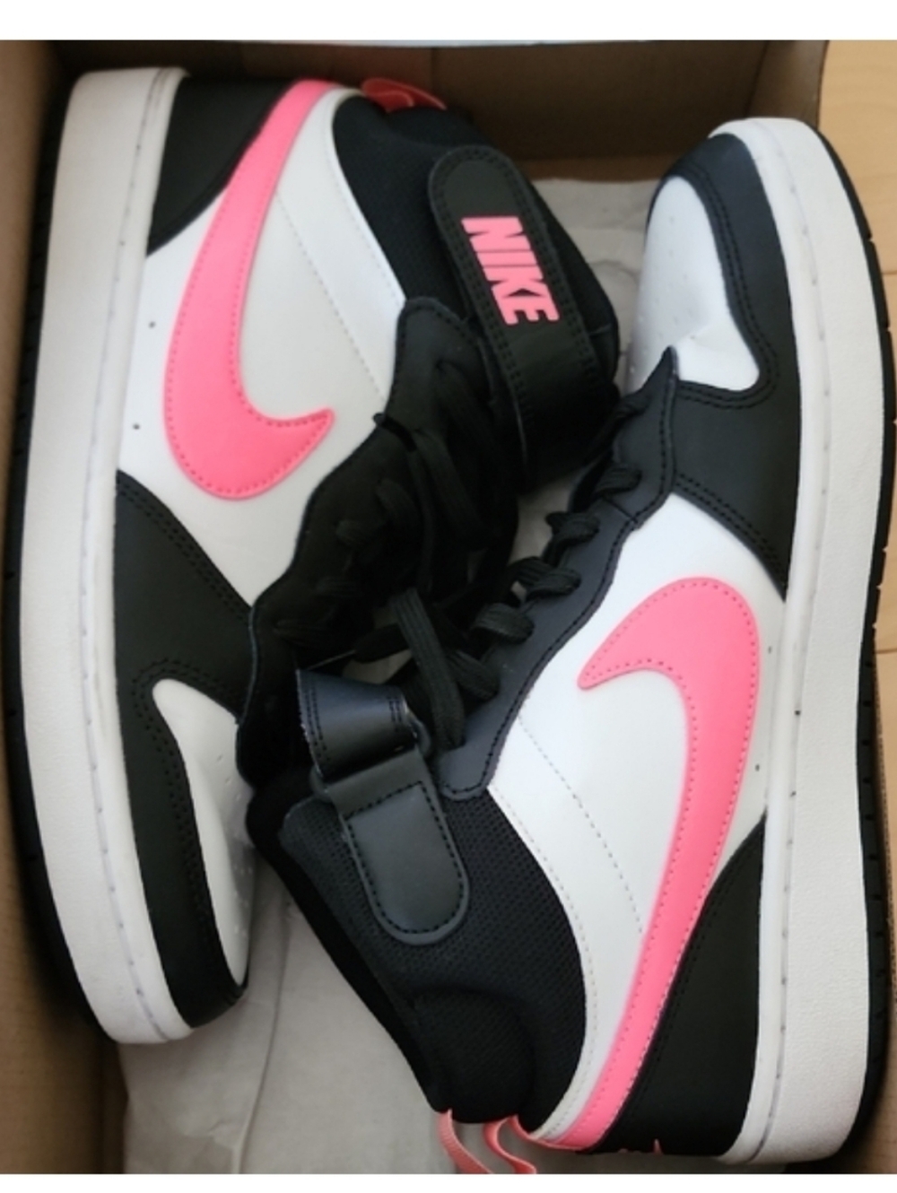 Nike Black and Pink High-Tops Cory Borough Mid 2. Fits Women 8.5.